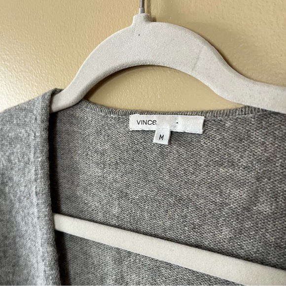 Vince Charcoal V-Neck Women's Sweater - Picture 4 of 5